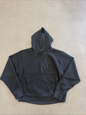 DSG Women's Black Ribbed Crewneck Hoodie